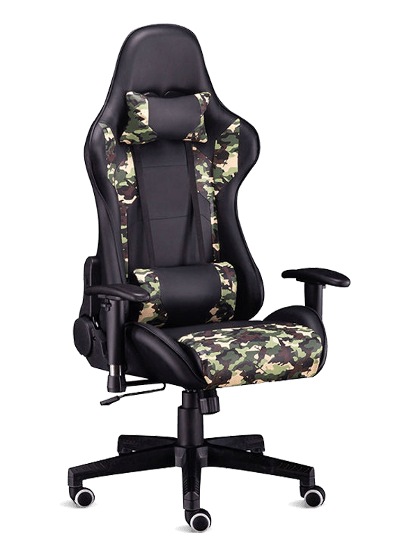 Justerbar massage pc computer racerstole camouflage farve gaming stol 