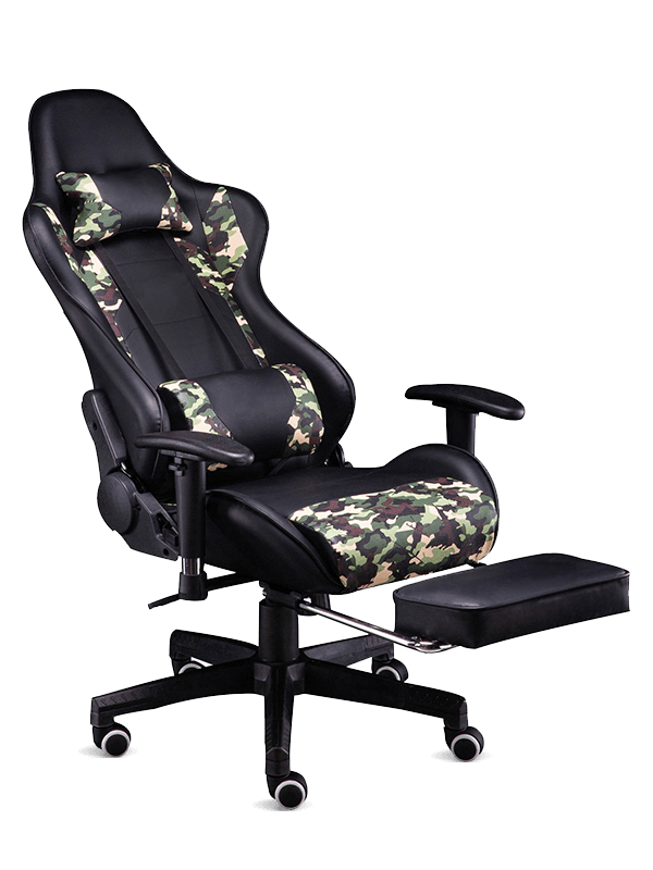 Hvid Game Racing Chair LED Lys Stor Gaming Chair Gaming Stol Med Fodstøtte 