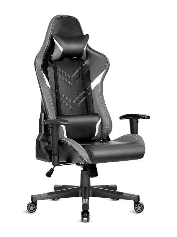 Højkvalitets Metalramme PU Stofstol Multifunktionel Racing Gaming Stol 